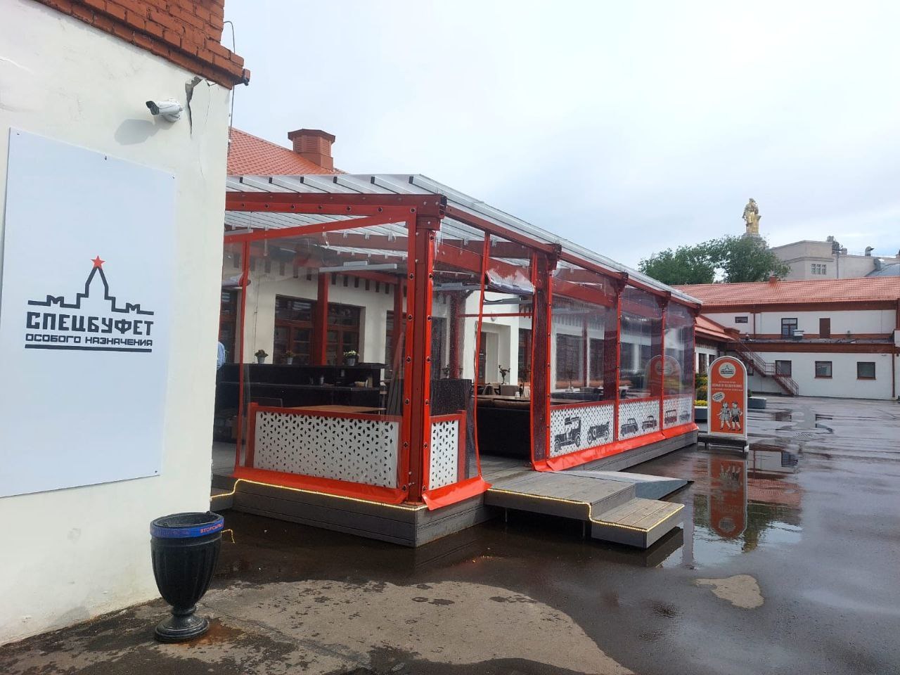 ПВХ шторы для летней террасы кафе в городе Пущино