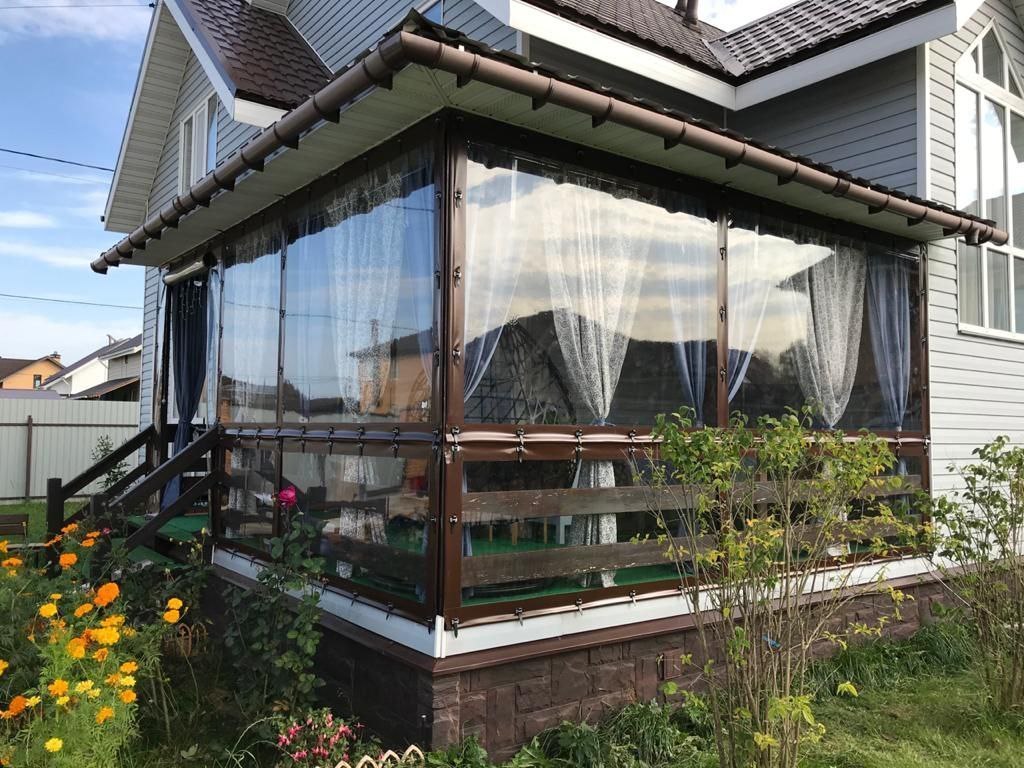 Мягкие окна для террасы частного дома в городе Пущино